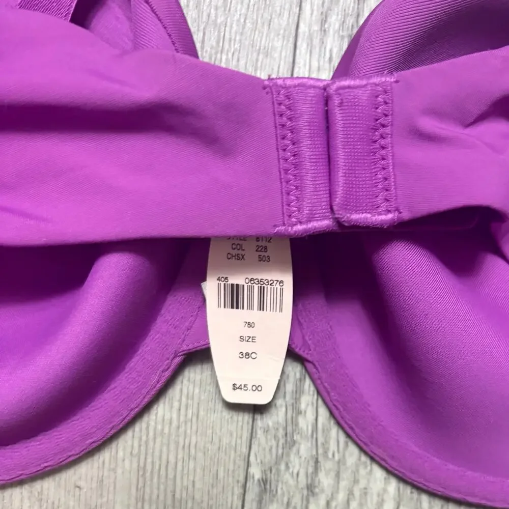 NWT Victoria Secret Body Purple Lightly Lined Bra Size 38C